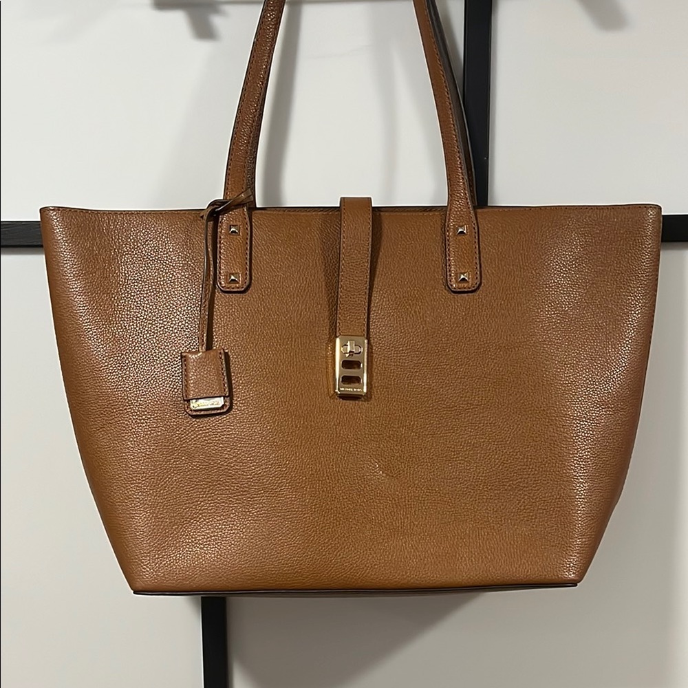 Michael Kors Karson Carryon Tote Bag Turn Lock Brown